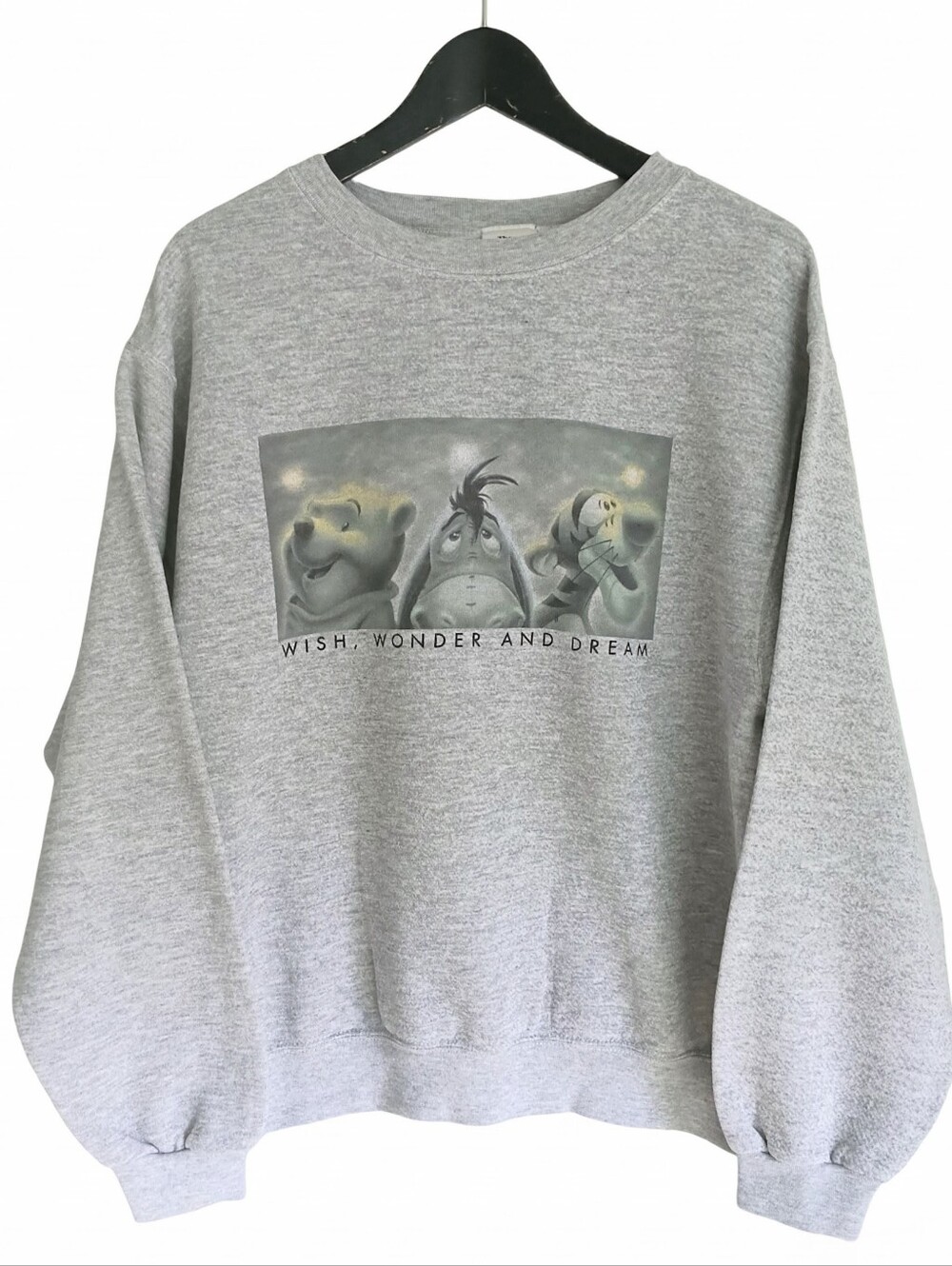 Vintage 90s Disney Store Winnie The Pooh Eeyore Tigger Sweatshirt Grey Medium M